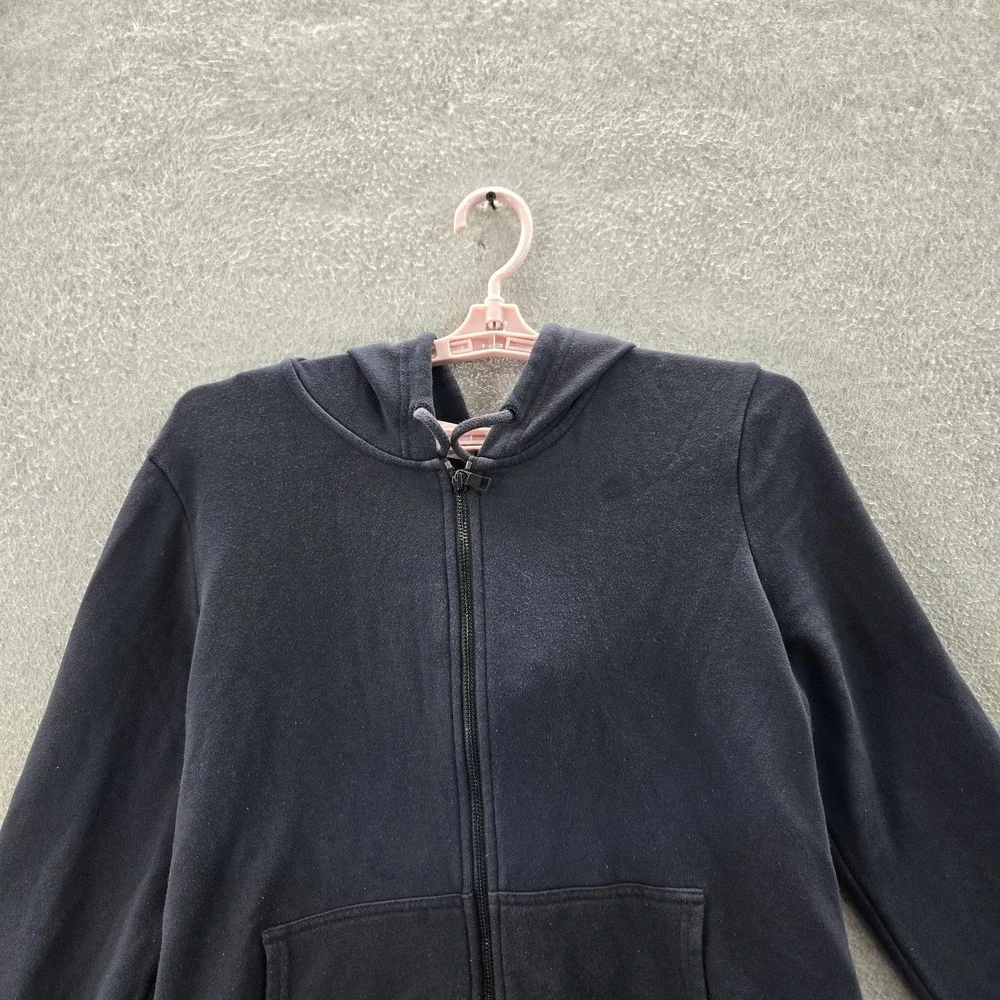Armani Exchange Women Sweatshirt L Black Embroidery‎ Logo Full Zip